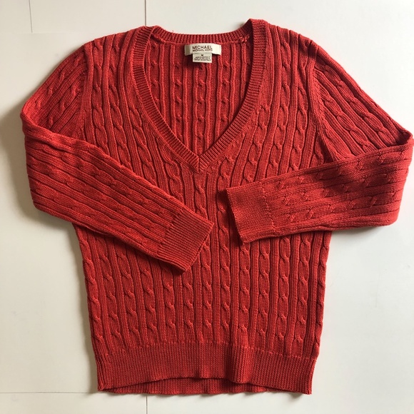 MICHAEL Michael Kors Orange Cable Knit Sweater - Picture 1 of 10